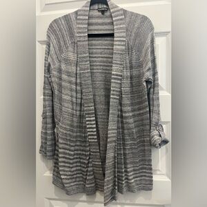 Express Gray Women’s Striped/Marled Open Cardigan size L